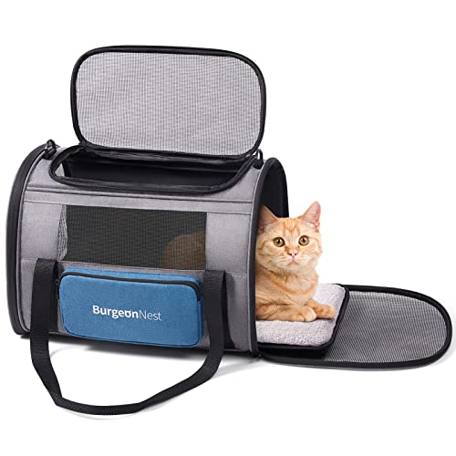 Cat Carrier for Cats up to 20 Lbs (Blue / 17.7"L x 12.0"W x 12.5"H)