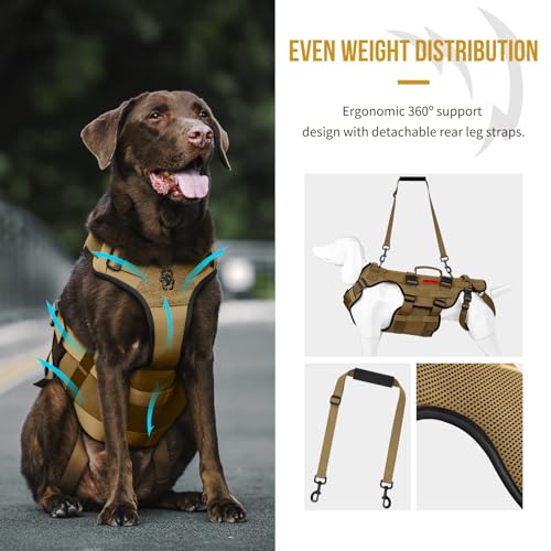 Dog Lift Harness for Large Dogs (Brown / M)