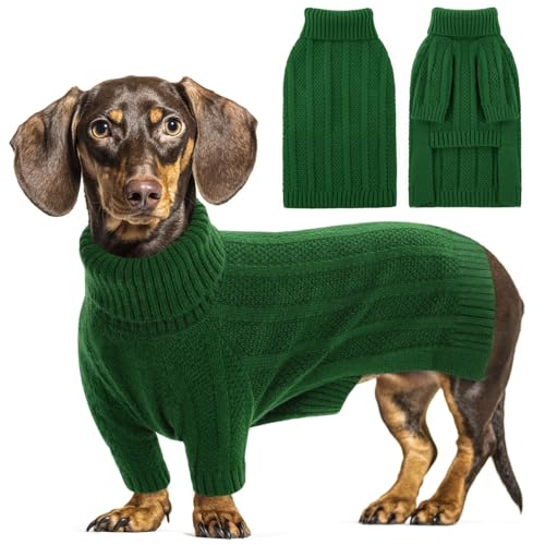 Small Dog Sweaters for Small Dogs Girl Boy (Small / Green)