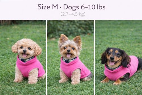 Dog Fleece Vest Sweater with Leash Ring (M (6-10lbs) / Pink)