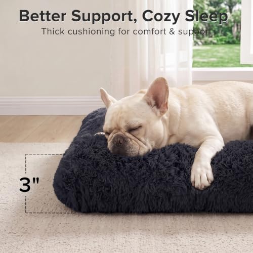 Dog Bed Crate Pad (23.0"L x 18.0"W x 3.0"Th / Dark Grey)