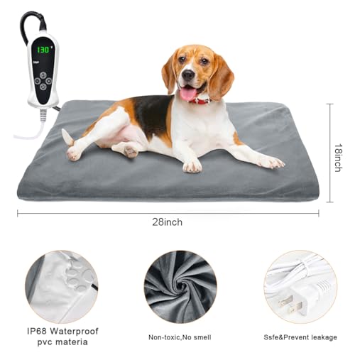 Pet Heating Pad (X-Large: 28"x 18" / Grey)