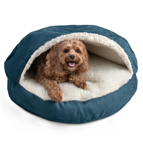 Cozy Cave Dog Bed (25.0"L x 25.0"W x 8.0"Th / Sapphire)