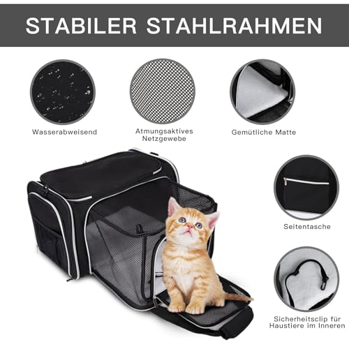 Cat Carrier Bag (Black / 17.5"L x 12.0"W x 11.5"H)