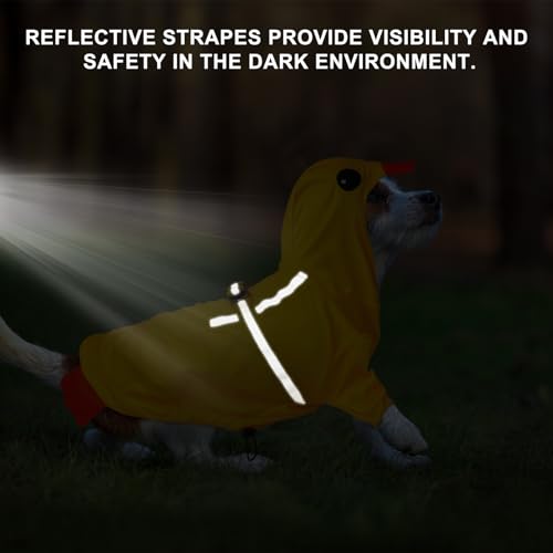 Dog Raincoats for Small Dogs (Yellow Duck / S(Back 13.2", Chest 18.5", Neck 13.9"))