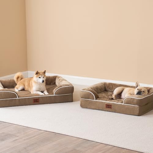 Orthopedic Dog Beds for Extra Large Dogs (Camel / 44.0"l X 32.0"w X 6.5"th)