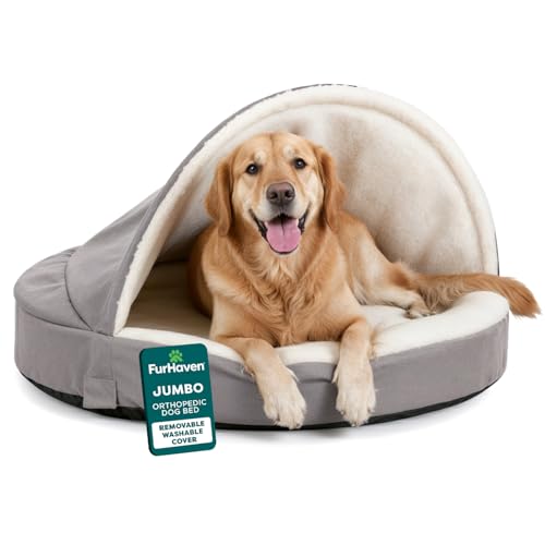 44" Round Orthopedic Dog Bed for Large Dogs w (Gray / Jumbo)