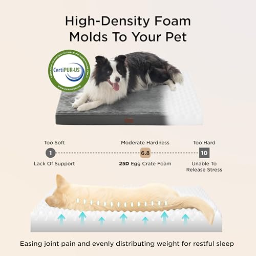 ComfyFleece XL Dog Bed for Crate with Washable Cover (41x27x3.3 / Charcoal Grey)