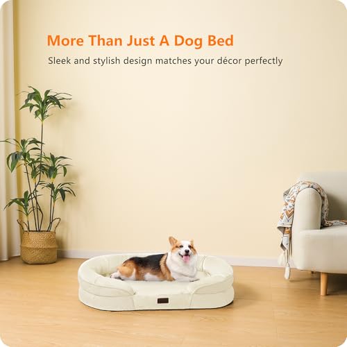 Orthopedic Waterproof Medium Dog Bed Sofa (Medium(36 x 25.5 x 6 inch) / Beige)