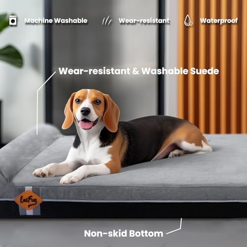 Orthopedic Dog Beds for Large Dogs (40.0"L x 25.0"W x 5.5"Th / Slate Gray)