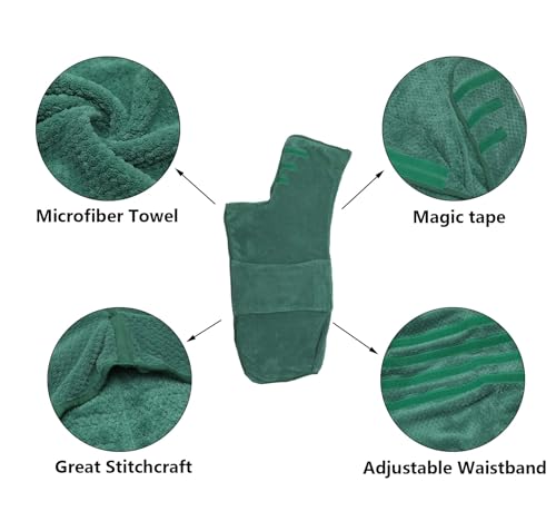 Pineapple Grid Fast Drying Super Absorbent Dog Cat Bath Robe Towel (X-Small / Green(Pineapple grid))