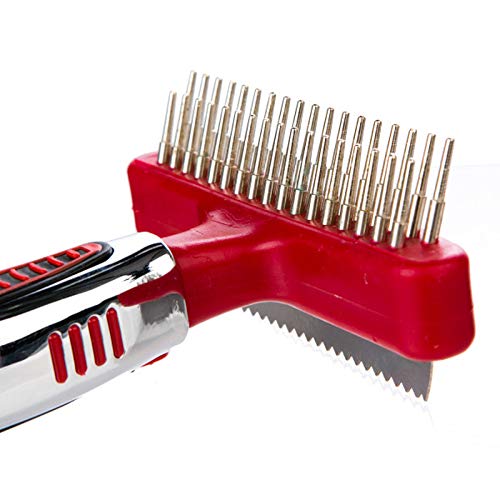 for Dogs Double (Red - Double Sided Shedding Rake And Blade / 1 Count (Pack of 3))