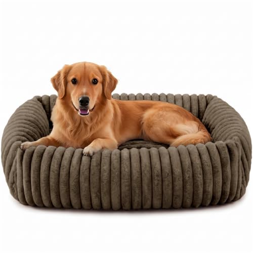 Medium Dog Beds for Medium Dogs Washable (Coffee / M Plus (30"x24"x8"))