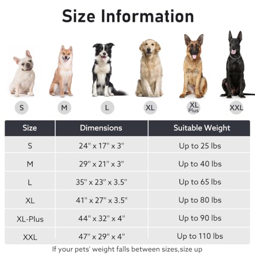 Washable Dog Bed Large Sized Dogs (Dark Brown / 35.0"l x 23.0"w x 3.5"th)