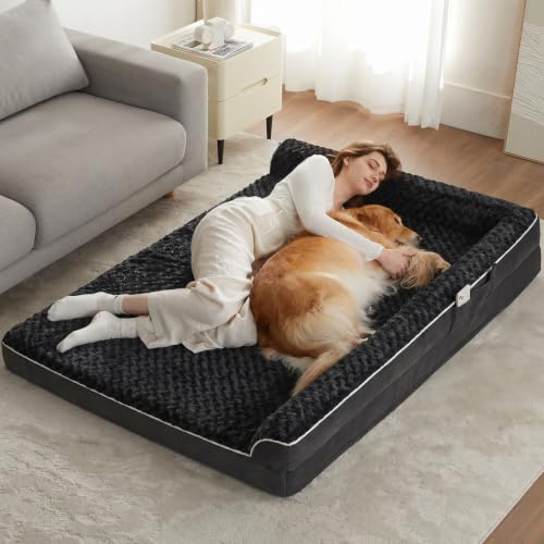Orthopedic Washable Dog Bed (Black / 61.0"l x 43.0"w x 7.5"th)
