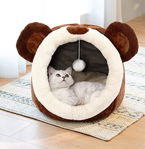 Cat Beds for Indoor Cats (Bear Brown / L)