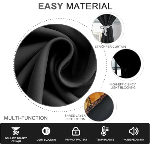 Adhesive Curtain (35"W x 71"L (Pack of 1) / Black)