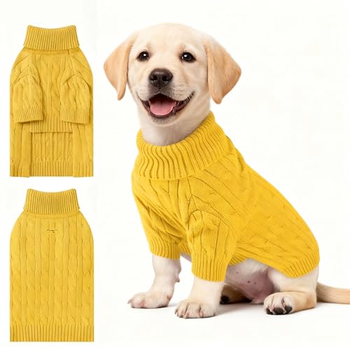 Small Dog Thermal Pullover Sweater (Yellow(Order One Size Up) / X-Large)