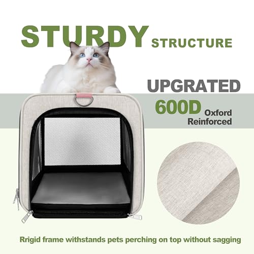Cat Carrier American Airline Approved 18x11x11 (Beige / 18.0"L x 11.0"W x 11.0"H)