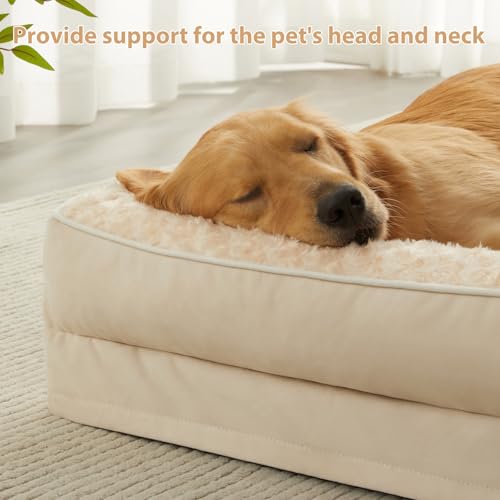 Orthopedic Washable Dog Bed (Beige / 48.0"l x 35.0"w x 7.5"th)