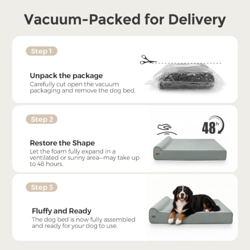 XXL 35D Memory Foam Dog Bed for Extra Large Dogs (XX-Large / Light Blue)