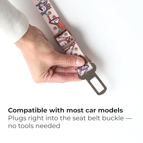 Dog Car Seat Belt (Beige (Funny Pups))