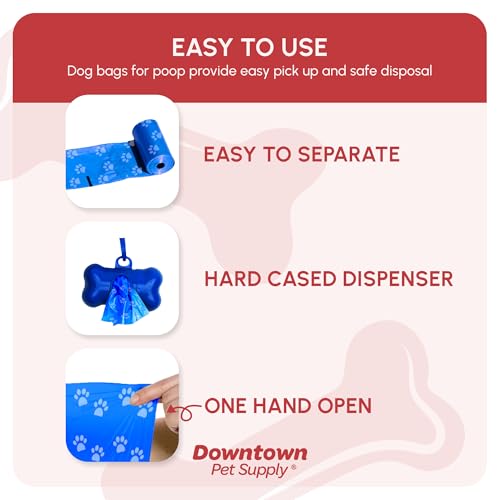 Poop Bags for Dogs with Dispenser (220 Count (Pack of 1) / Rainbow with Paw Prints)