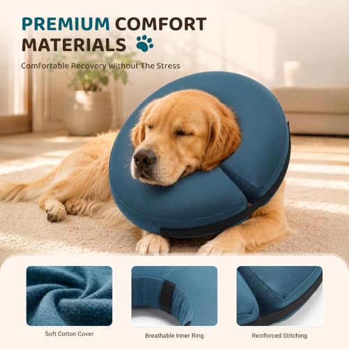 Inflatable Dog Cone (Blue / XL(21"-24"))