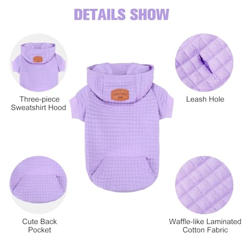 Dog Hoodies Sweater for Large Dogs (Purple / L (Back: 20",Chest: 28", Neck: 17"))