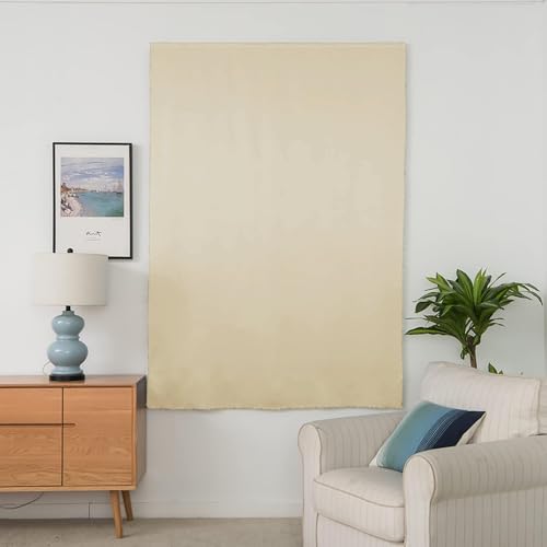 100% Blackout Shades Window Cover Self Adhesive Curtains Sticky Curtain Portable Easy Open Black Out Curtains for Bedroom Living Room No Drilling (Beige/ Thickened / 59"W x 72"L (Pack of 1))