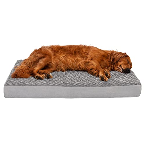 Orthopedic Dog Bed for Large Dogs w (Jumbo / Minky Gray)
