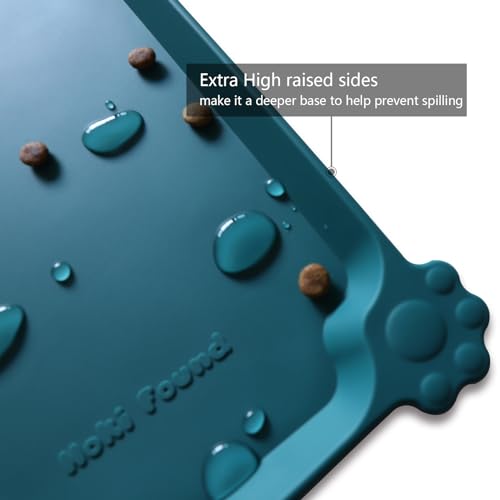 Large Silicone Pet Food Mats Tray (24" x 16" / Sicilian Ocean)