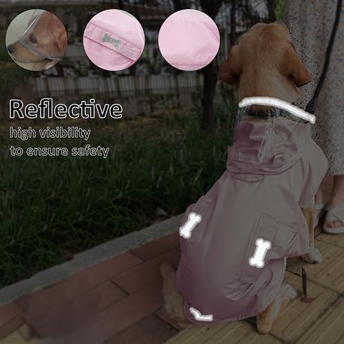 Waterproof Dog Raincoat (Light Pink / X-Large)