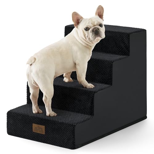 Dog Stairs for Small Dogs (Black / 15.7x23.6x17.7 inch)