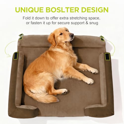 Waterproof Orthopedic Dog Bed for Extra Large Sized Dogs (48 x 30 x 9 in / Dark Brown)