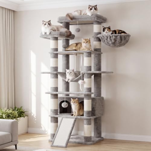 Tall Cat Tree 78 (Light Gray / 70 inch)
