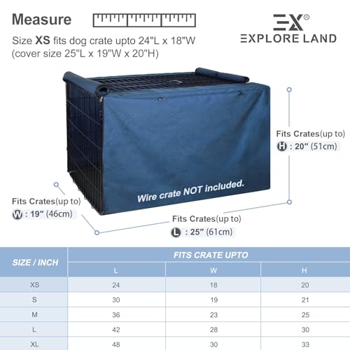 Dog Crate Cover for 24 Inches Wire Cage (Lattice Blue / 24.0"L x 18.0"W x 20.0"H)