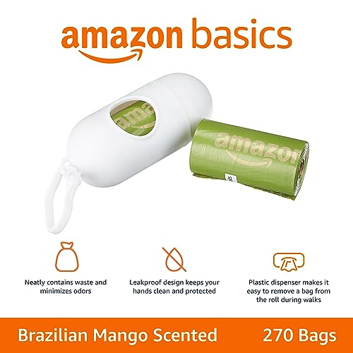 Premium Leak Proof Dog Poop Bags with Dispenser and Leash Clip (270 Bags)