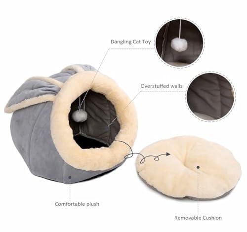 Cat Beds for Indoor Cats (Rabbite Gray / M)