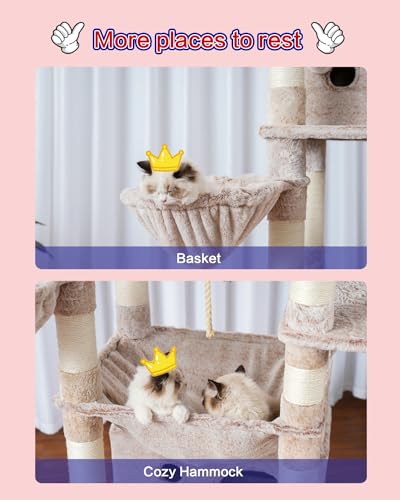 Cat Tree 74" Tower for Large Cats (74 inch / Muchroom)