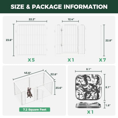 Homeplus Indoor Dog Playpen with Lick Mat (White / 24"H)