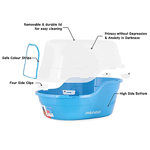 Jumbo Hooded Cat Litter Box (Blue)
