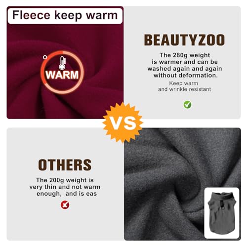 Dog Fleece Vest Sweater Winter Jacket for Small Medium Dogs (X-Small / WINE RED)
