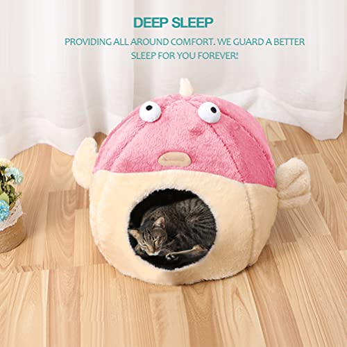 Cat Beds for Indoor Cats (L 16.5'' / pink)