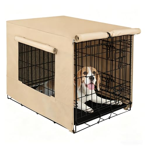 Dog Crate Cover (30.0"L x 19.3"W x 21.3"H / Beige)