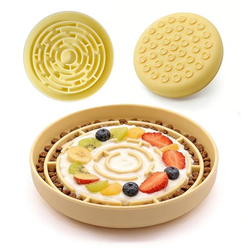 Silicone Slow Feeder Dog Bowls (Yellow)