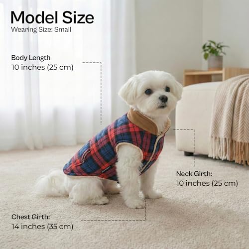 Dog Jacket Scottish Red Plaid Dog Outfit (S / Scottish Red)