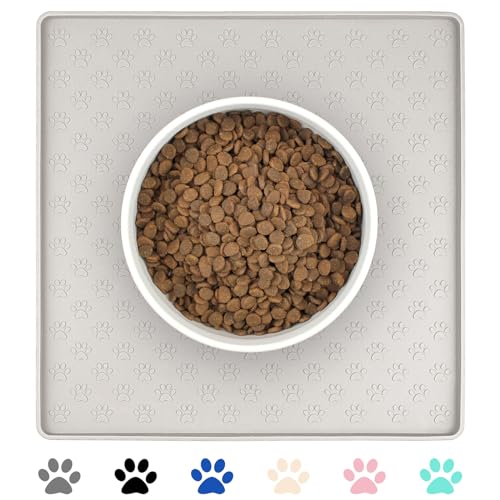 Dog Food Mat Anti (11.8"L x 11.8"W / Cream)