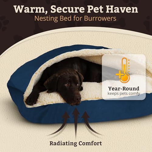 Rectangle Cozy Cave Dog Bed (Sapphire / Large)