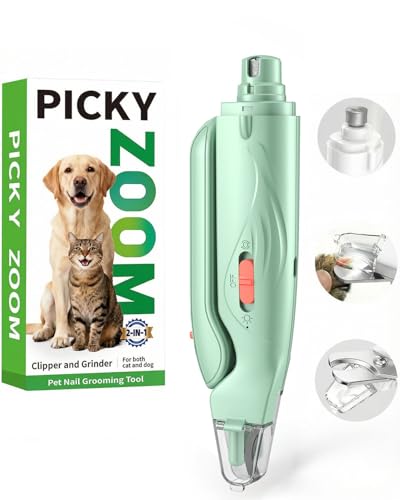 2-in-1 Dog & Cat Nail Clippers and Grinder with LED Light (Green)